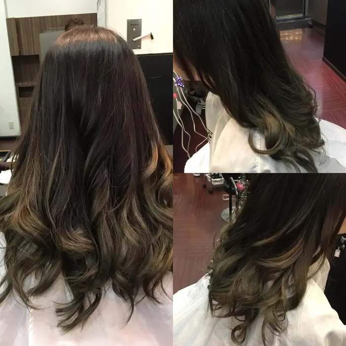 グラデーションカラー 毛先のみブリーチして毛先だけマット 地毛の色を生かすことにより 色が抜け Ensemble所属 Ensemble 大田理紗のヘアカタログ ミニモ