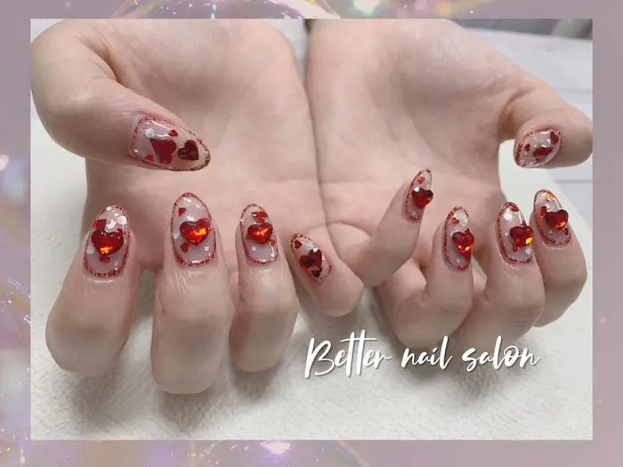 可愛いストーンnail ベターネイルサロン秋葉原所属 ベターネイル秋葉原 ネイリストのネイルデザイン ミニモ