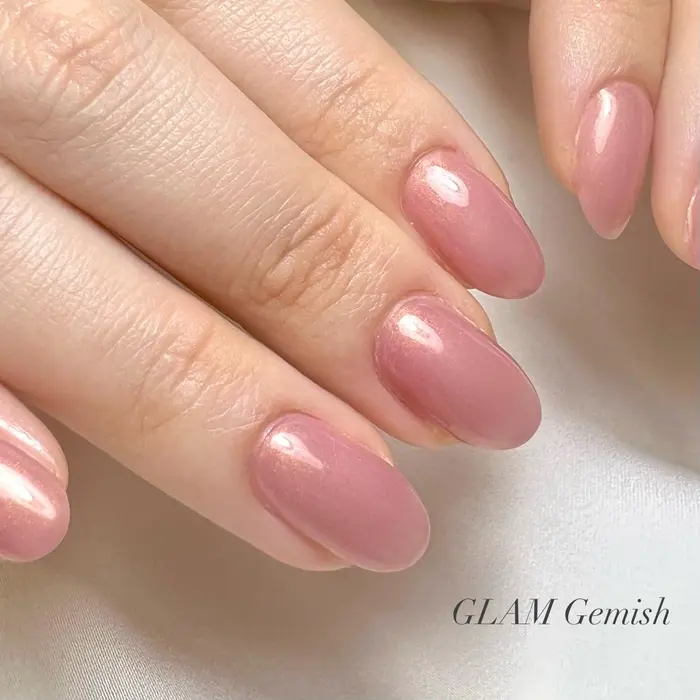 春色ワンカラーネイル Glam Gemish所属 藤崎 恵梨香のネイルデザイン ミニモ