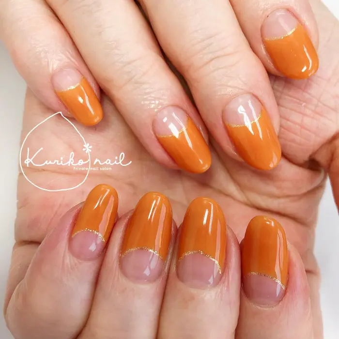 キャラメルフレンチ 桜木町ネイルサロンkuriko Nail所属 Kuriko Nailのネイルデザイン ミニモ