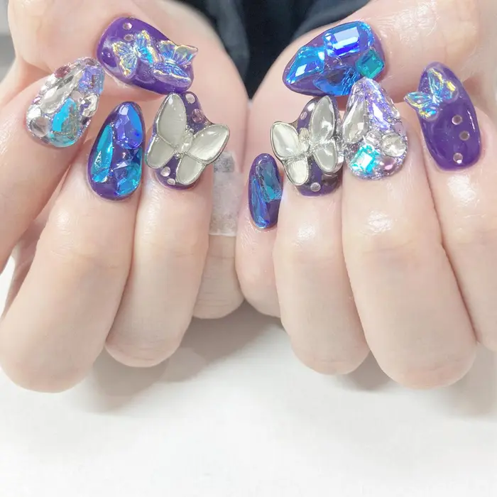アメジストネイル 1部有料パーツ Minami Nail所属 Haruka のネイルデザイン ミニモ