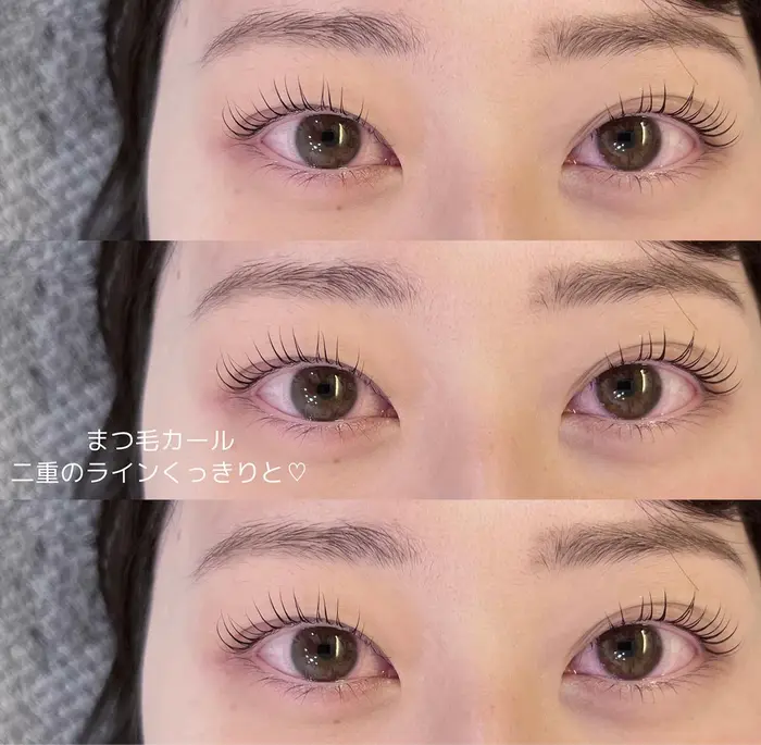 三重瞼のお客様 パリジェンヌより まつ毛カールの方が 相性がいいです 三重のお客様でも 実際に Neolive Juq 日吉店所属 ディレクターランク 佐野結希のマツエクデザイン ミニモ