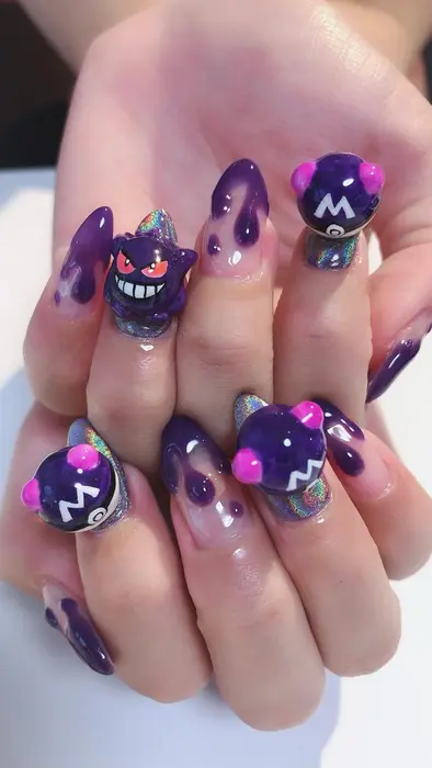 3dは全て1週間前までのご注文になります 人気なゲンガーと存在感のモンスターボール 愛でてくだ Nail Salon Ef所属 M Tomoのネイル デザイン ミニモ 3dは全て1週間前までのご注文になります 人気なゲンガーと存在感のモンスターボール 愛でてくだ Nail Salon Ef所属 M Tomoのネイル デザイン ミニモ