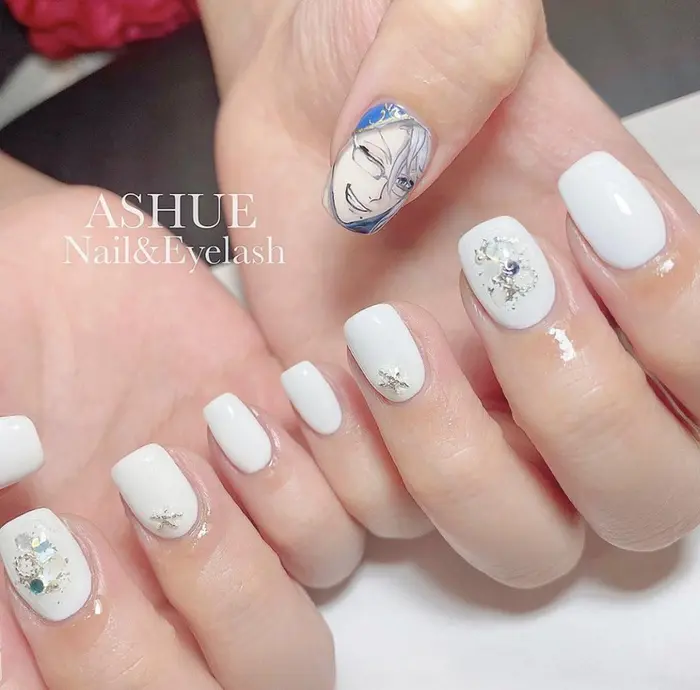 Twisted Wonderland アズール アーシェングロット オクタヴィネル風ネイル Ashue Nail Eyelash所属 Ashue 秋山の ネイルデザイン ミニモ