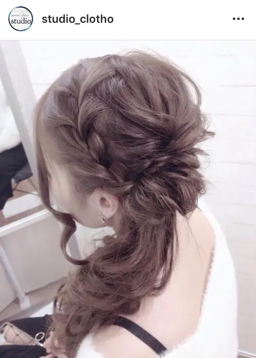編み込み ルーズサイド Hiro ふんわ り ゆるく でも大人っぽくd O 京都 京都 祇園 セットサロン スタジオクロト Studio Clotho 所属 ヒロ Hiro スタジオクロトのヘアカタログ ミニモ