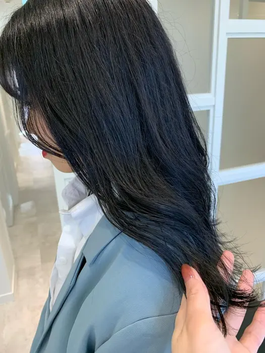 ワンカラーでブルーブラック おくれ毛cutも Go Today Shaire Salon所属 Freelance Kieのヘア カタログ ミニモ