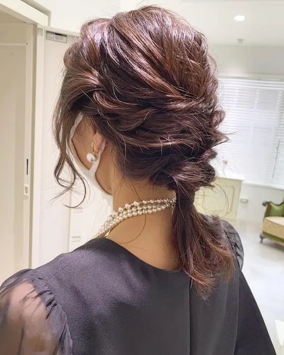 結婚式参列ヘアアレンジ Emma所属 さとう はなのヘアカタログ ミニモ