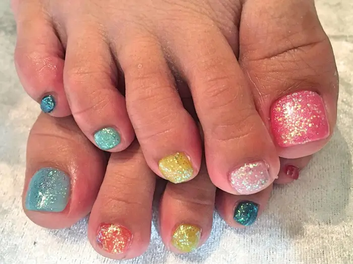 フットワンカラー 赤ラメ グリーンラメ イエローラメ オレンジ