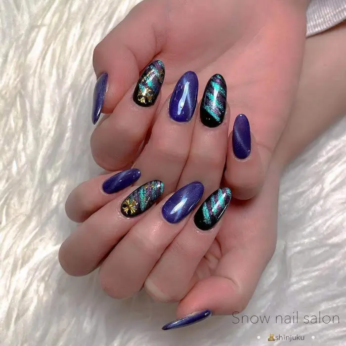 春 春ネイル21 新宿ネイルサロン マグネットネイル ピンク べっ甲 大人上品ネイル パラジ Snow Nail Salon所属 Snow Nail スカルプ専門のネイルデザイン ミニモ