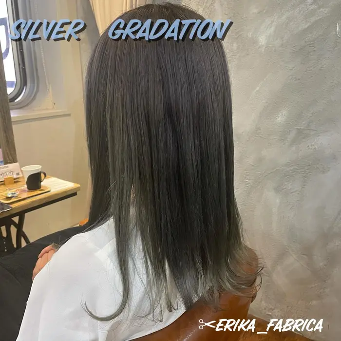 札幌大通カラーモデル カラーモデル シルバー グラデーション N Fabrica所属 韓国カラー Erikaのヘアカタログ ミニモ