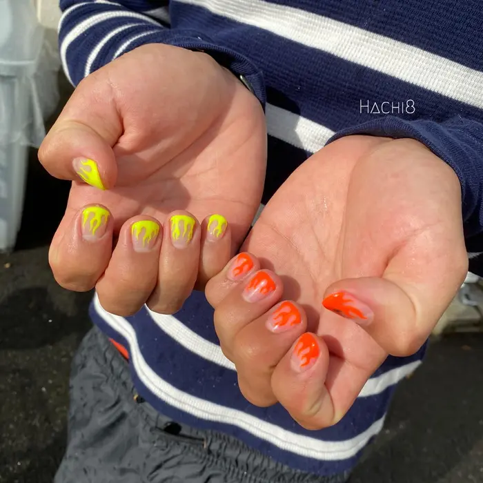 ファイヤーパターンネイル Hachi8 ハチハチ 所属 Hachi8 Nailのネイルデザイン ミニモ