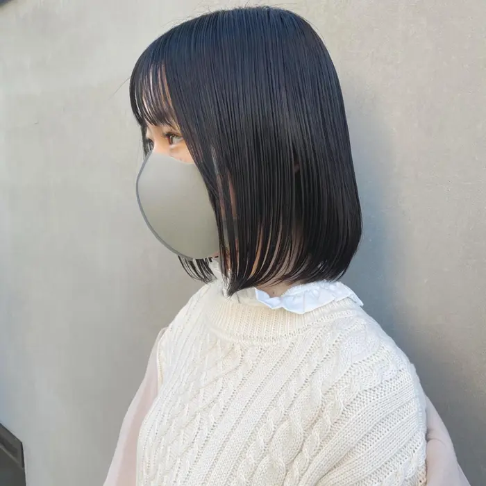 ボブ アッシュブラック 就活でも透明感のあるアッシュブラックなら次も綺麗に染まります Roamer所属 Topstylist 北浦慎也のヘアカタログ ミニモ