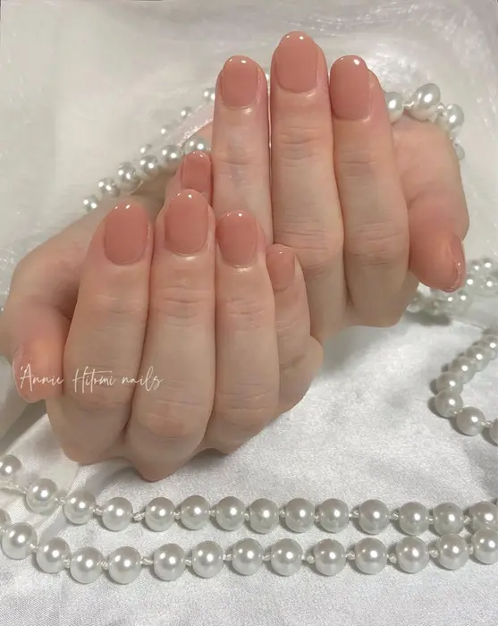 ワンカラー ピンクネイル 秋ネイル 夏ネイル ベージュネイル 9番 Salon De Minuit所属 Nancy のネイル デザイン ミニモ