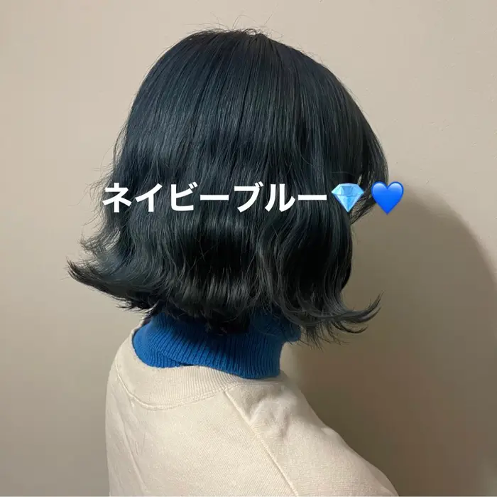 ネイビーブルー 弱酸性カラーで透明感と艶感up 今の季節にピッタリなネイビーブルー オルチ Enoben所属 ショート殺到 カット0円つとむのヘアカタログ ミニモ