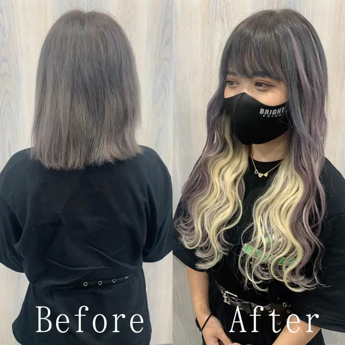 地毛のお色も少しワントーン明るくおつけしましたインナーカラーも幅広で目立ち度 シールエクステ あるじゃんすー静岡店所属 あるじゃんすー 静岡店のヘアカタログ ミニモ