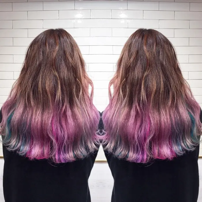 ブリーチダブルカラー カラーバター ピンク パープル グリーン カラフルカラー Eight Harajuku所属 店長 高田 駿のヘアカタログ ミニモ