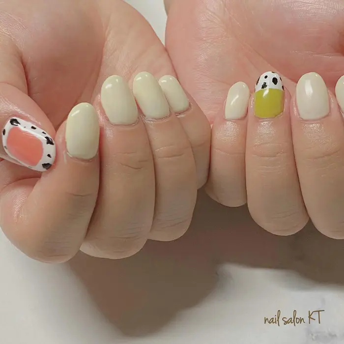 ダルメシアンも 可愛い 最近写真が 上手く撮れない カラーにはとことんこだわり Nailsalon Kt所属 Nailist Hiromiのネイルデザイン ミニモ