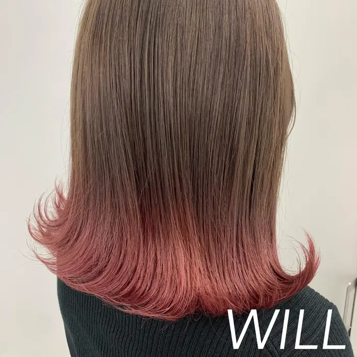 グラデーションカラー チョコレートブラウン ピンクブラウン Will所属 Will 渡邉菜那子のヘアカタログ ミニモ