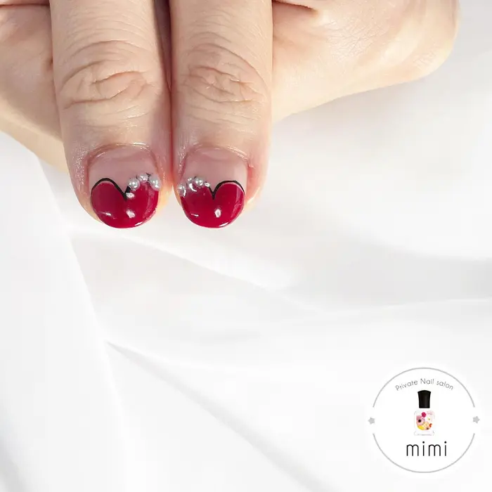 バレンタインネイル 大阪市東住吉区 Nailsalon Mimi ご予約お待ちしております Nailsalon Mimi所属 Nail Salon Mimiのネイルデザイン ミニモ