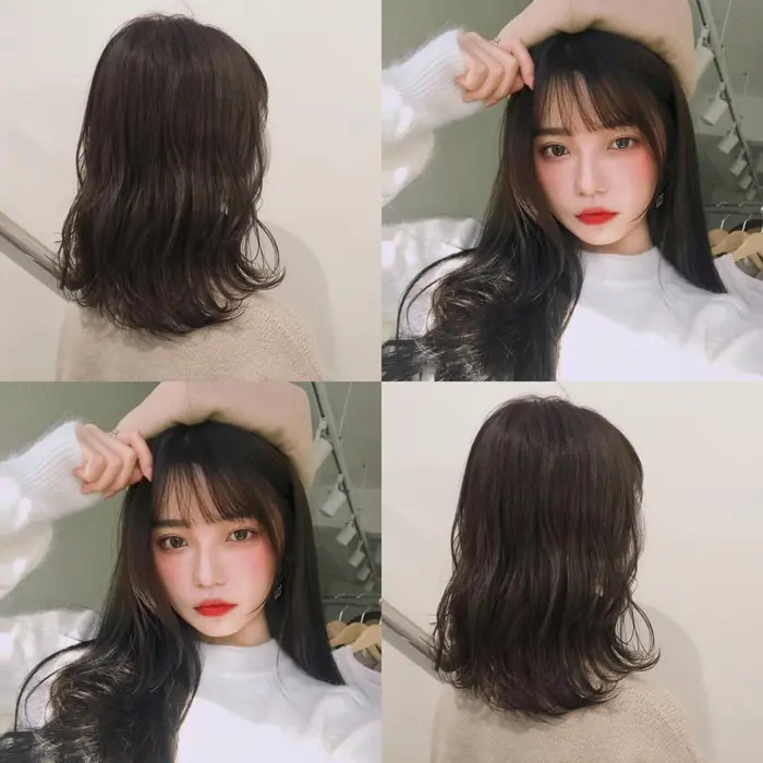 韓国オルチャン風ダークグレージュ ミディアム Fosta所属 女性専用サロン シオンチナツのヘアカタログ ミニモ