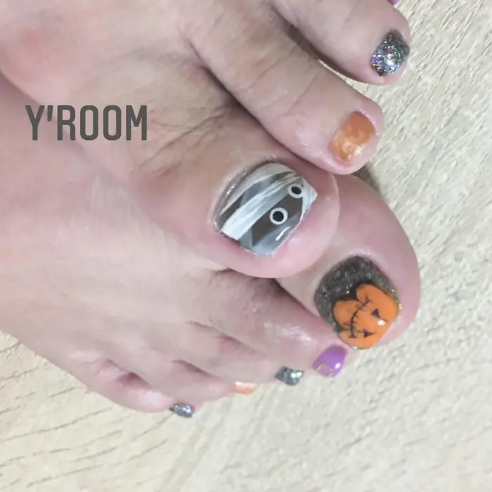 ハロウィンペディ パラジェル Yroom Yroomワンカラー 浜松ネイル ネイルデザイン Y Room所属 Yuka ネイリスト のネイル デザイン ミニモ