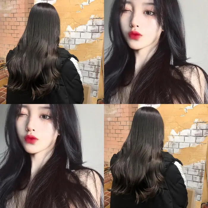 韓国オルチャン風ブルーブラック Friista所属 顔周り似合わせ髪 質改善shionのヘアカタログ ミニモ