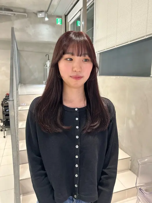 ロング カラー レッドカラー カット ヘアカラー トリートメント 透明感カラー🫧 nanohaのヘアスタイル