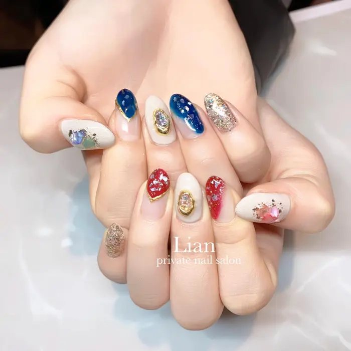 キラキラネイル お選びいただきありがとうございます 超ロングネイルから ミディアムの長さへ Nail Salon Lenoa所属 Nailsalon Lenoaのネイルデザイン ミニモ