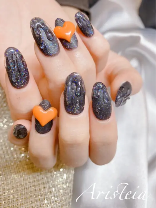 マット 黒ラメかわいすぎ Nail Aristeia所属 Nail Aristeiaのネイルデザイン ミニモ マット 黒ラメかわいすぎ Nail Aristeia所属 Nail Aristeiaのネイルデザイン ミニモ