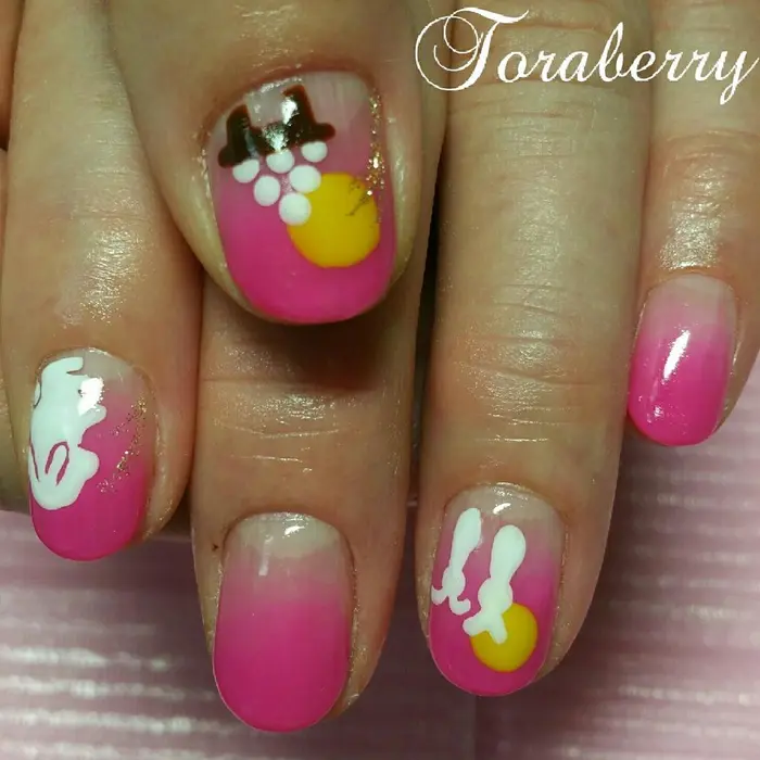 お月見ネイル 定額5 980円のデザイン 初回オフ ウォーターケア込み1 000円引きでご利用い Toraberry所属 ネイリスト なつみのネイル デザイン ミニモ