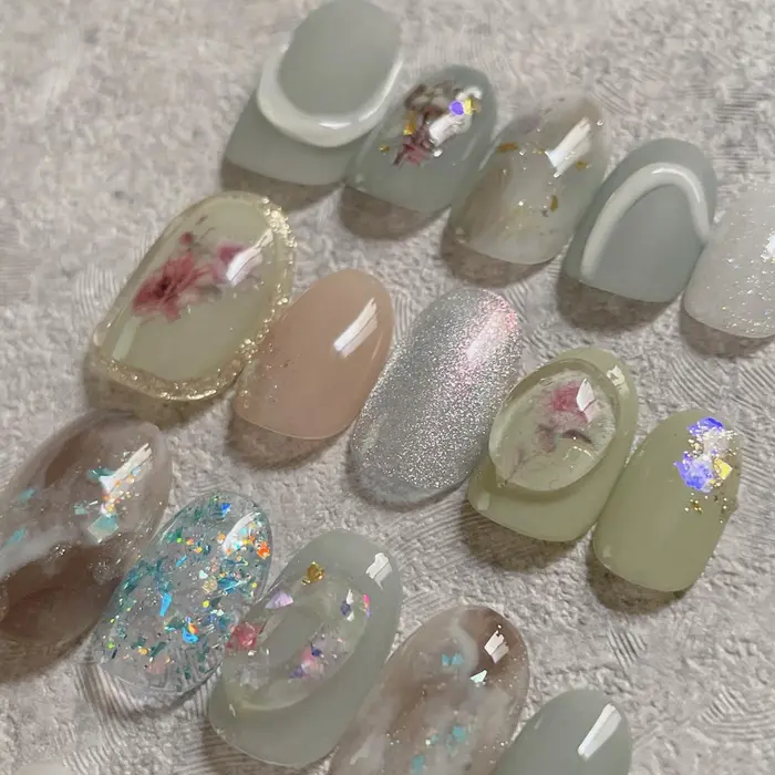 アートフリーコース 50 ネイルスタジオプレーチェ所属 Prece Harukaのネイルデザイン ミニモ