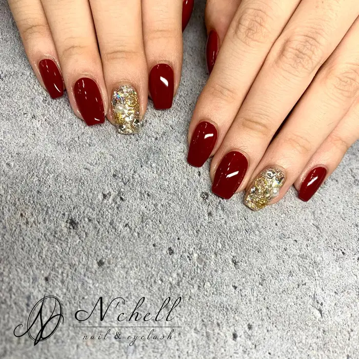 冬ネイル 定額コースの2本アート N Chell ナシェル Nail Eyelash所属 Nailist Nanami のネイル デザイン ミニモ