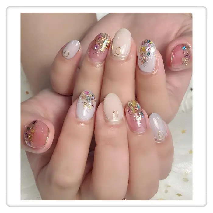貝殻ネイル 持ち込みデザイン Ld001 E003 L019 M 01 164sg Pokapoka Nail所属 Mia 4月閉店 のネイルデザイン ミニモ