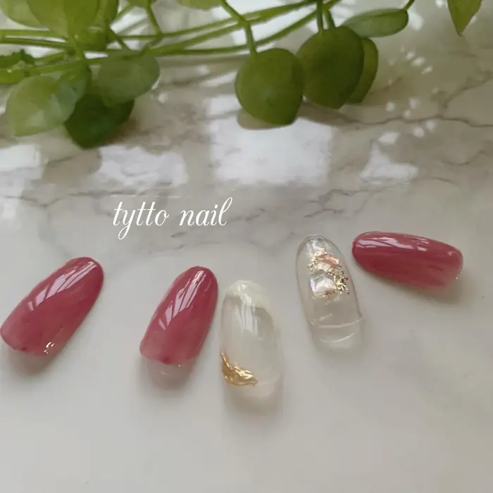 シェルネイル ミラーネイル シンプルネイル オフィスネイル パープルネイル 夏ネイル 定額ネ Tytto Nail所属 Tytto Nail Eri のネイルデザイン ミニモ