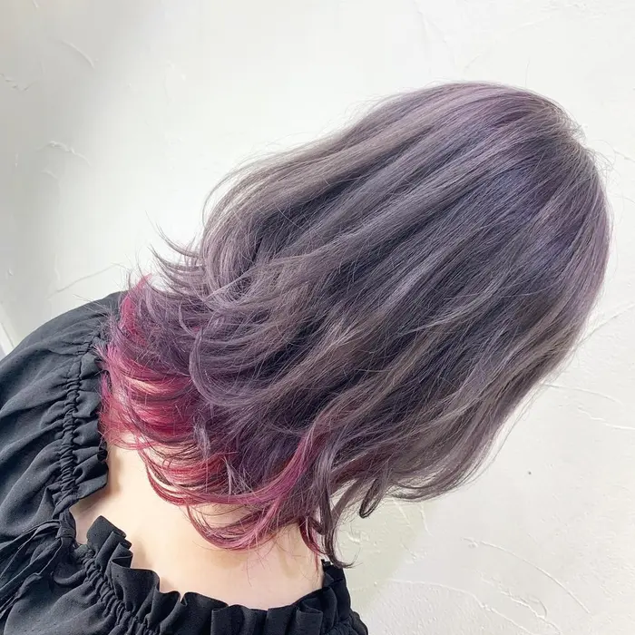ラベンダーグレージュからのカラーバターでのピンクヴァイオレットカラー Wistell所属 佐藤 雷矢のヘアカタログ ミニモ